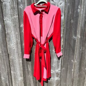 Boden Red and Pink Dress